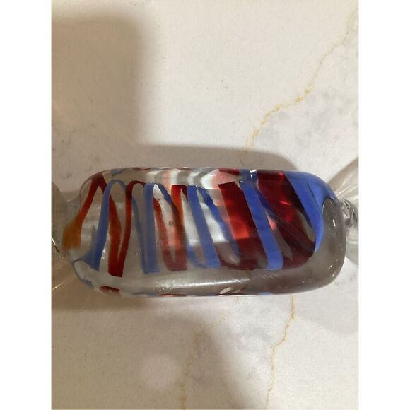 Italian Hand Blown Murano Candy Wrapper Paperweight 1970s Art Glass - Picture 2 of 7